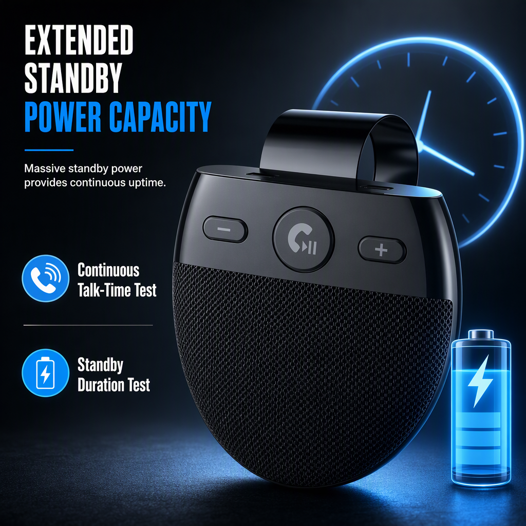 Bluetooth Sun Visor Speakerphone for Hands-Free Calls