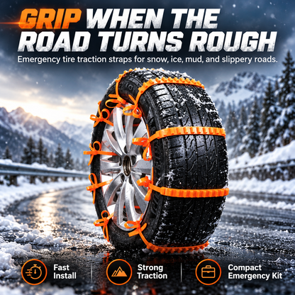 Emergency Tire Traction Straps for Snowy Conditions