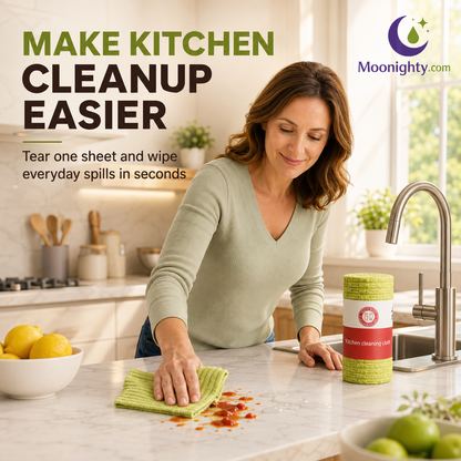 Reusable Tear-Off Cleaning Cloth Roll for Kitchen Wiping