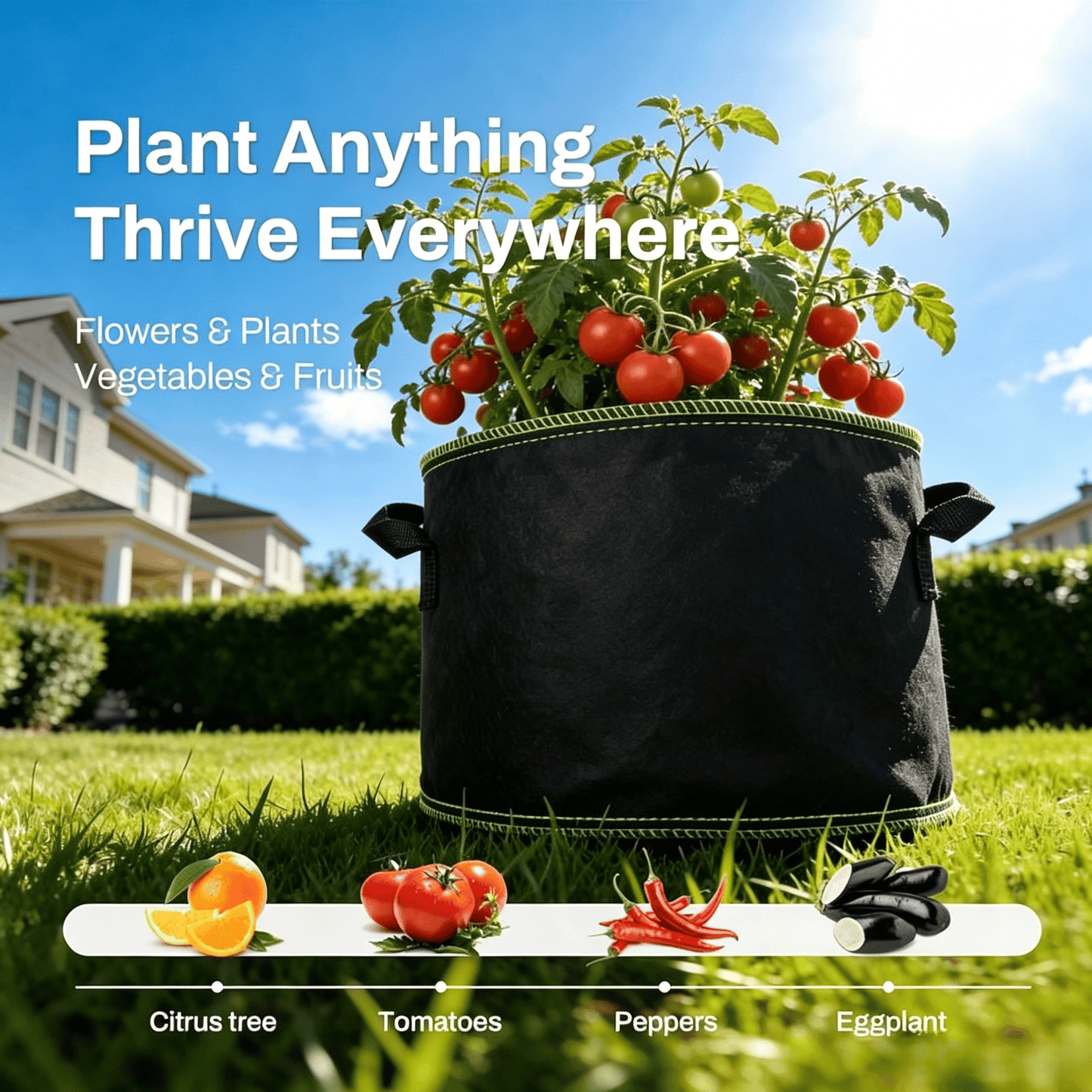 🌱 5-Pack 5 Gallon Grow Bags