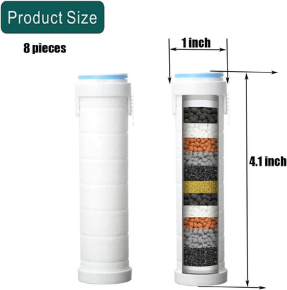 8-Pack Shower Filters for Handhelds | Chlorine & Mineral Removal