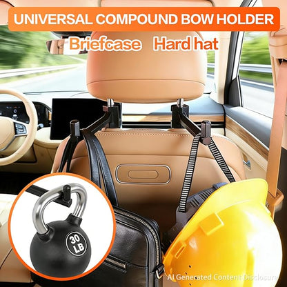 Truck Bow Mount, 2 Sets Archery Shooting Brackets, Headrest Mount Universal Compound Bow Rack