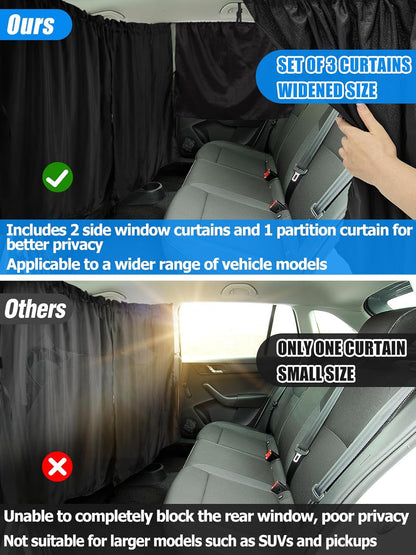 3 Pack Car Window Sunshades 95% Light Blocking