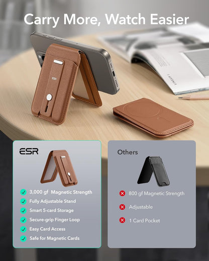 ESR HaloLock Magnetic Wallet Caramel