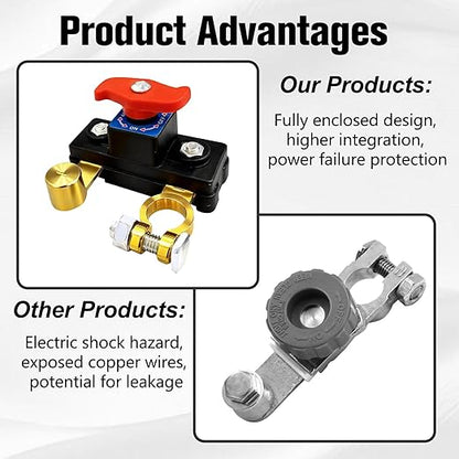 2Pcs Car Battery Cut Off Switch