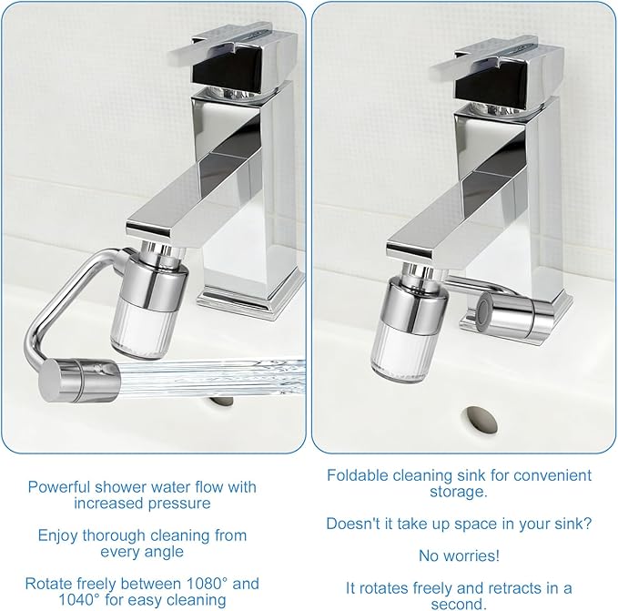 1440° Rotatable Filter Faucet Extender with 10 Filter Cartridges 2 Spray Modes
