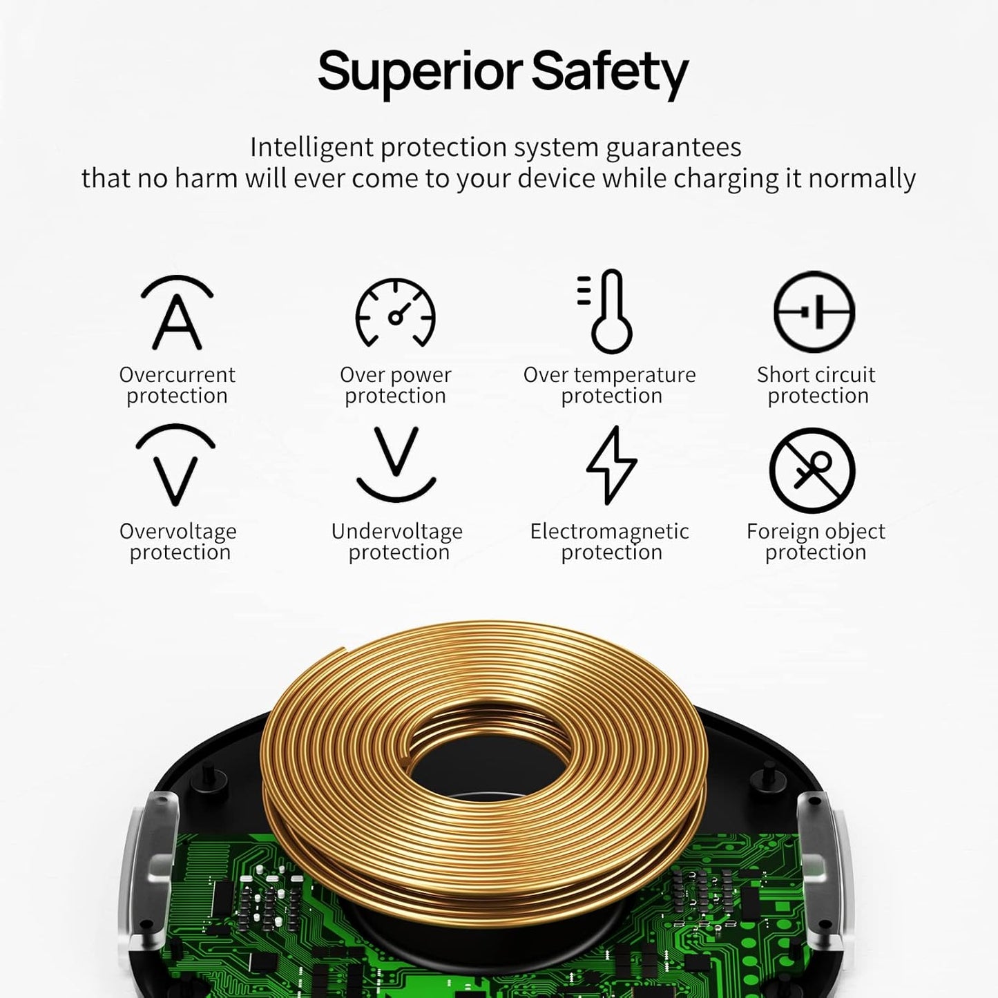 Invisible Wireless Charger Mat – 30mm Under Desk Charging Station for iPhone & Android