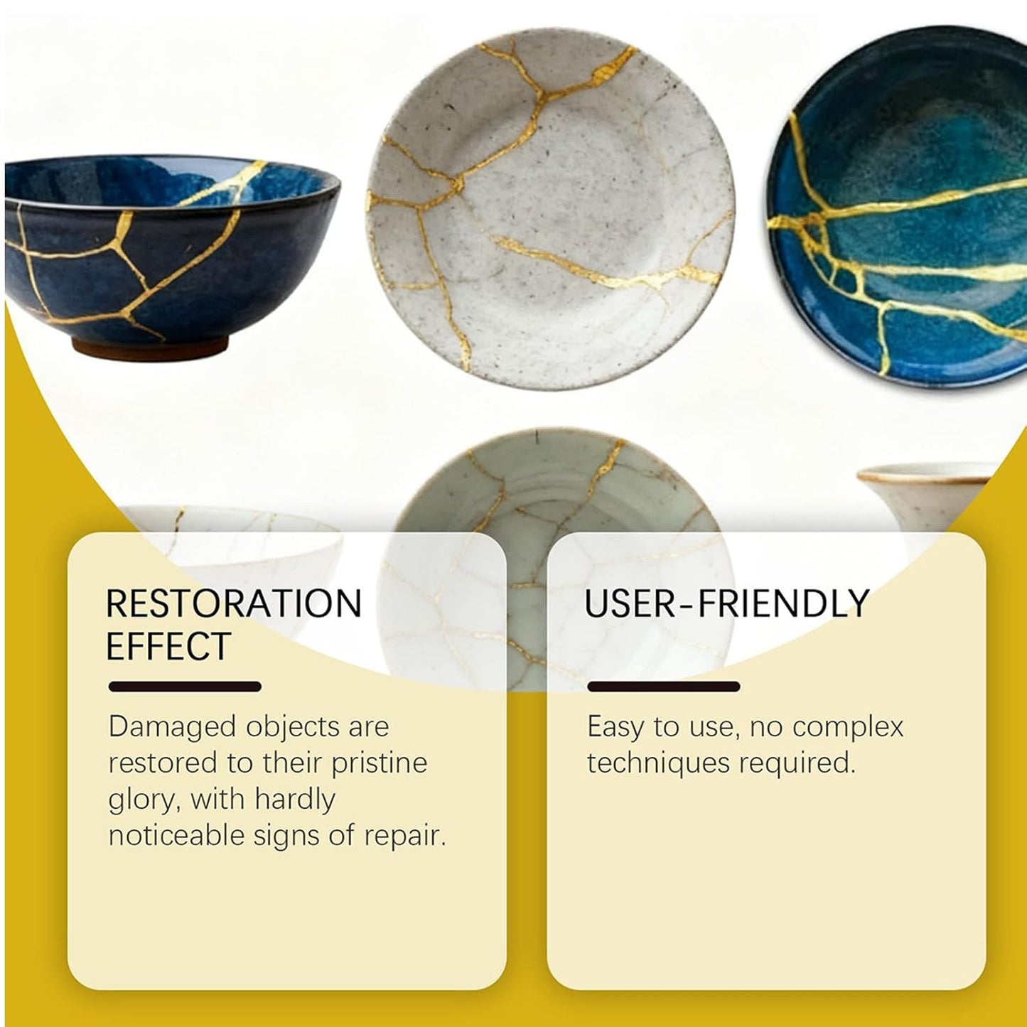 Gold Ceramic Repair Kit for Glass, Porcelain & Figurines