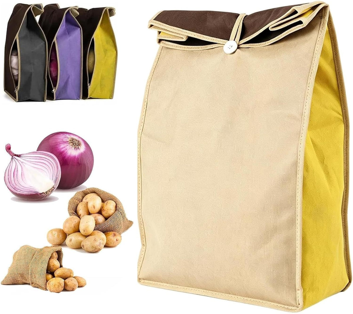 Reusable Potato Storage Bag with Zip Access