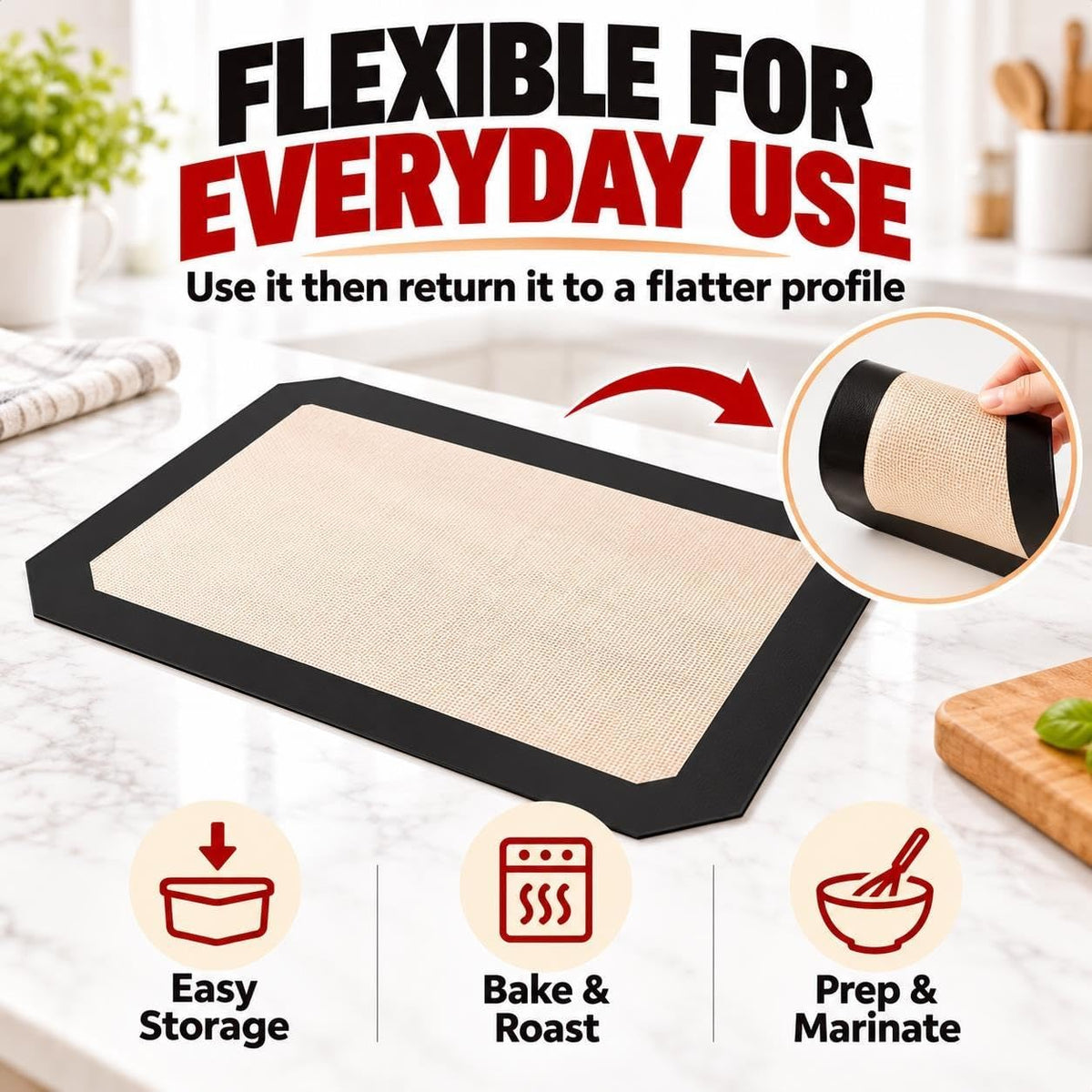 Snap-Lock Silicone Oven Liner Mat