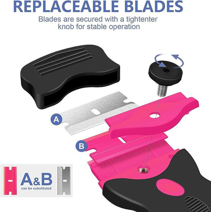 Pink Multi-Surface Scraper Tool Kit with 20 Blades