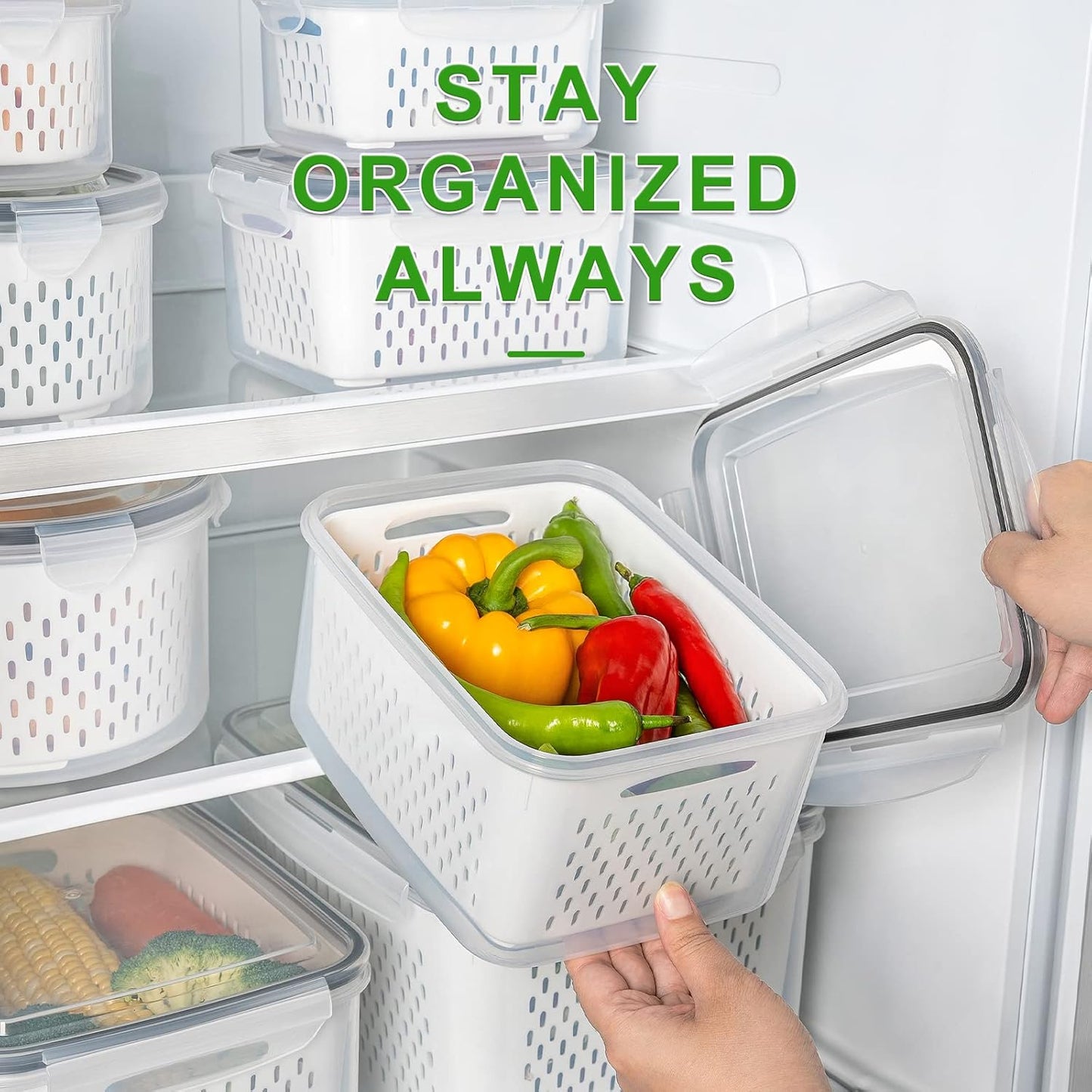 3 Sets Large Fruit Containers for Fridge