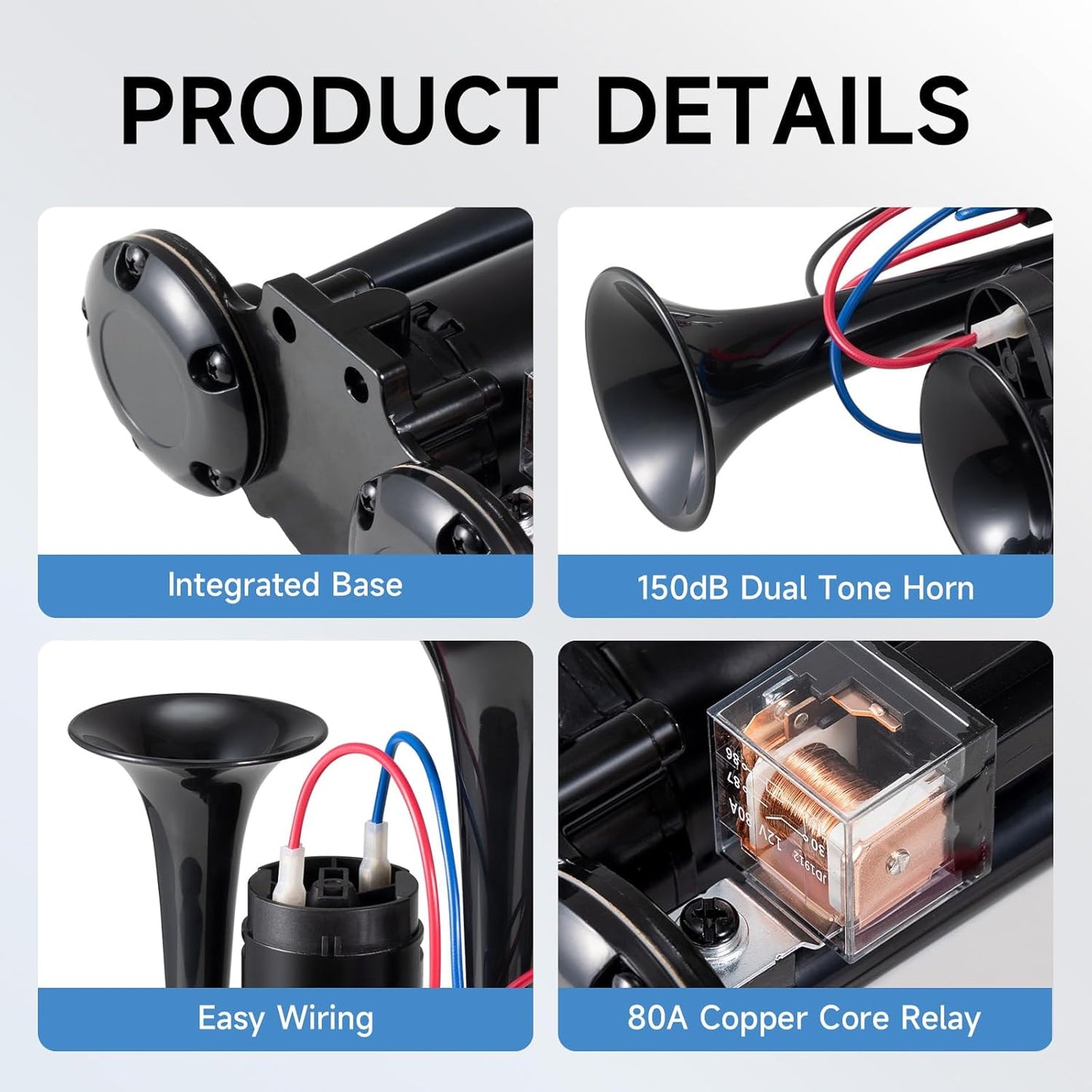 Dual-Trumpet Electric Air Horn