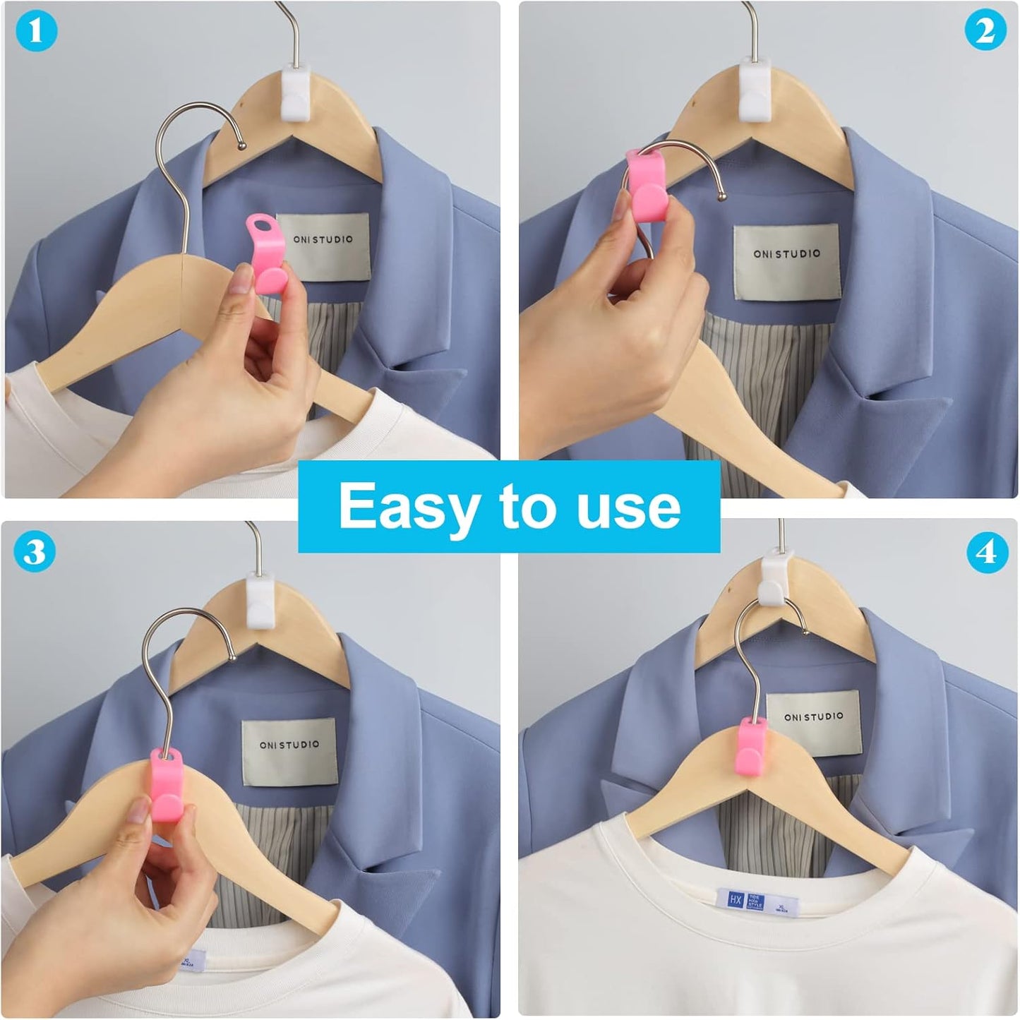 Space-Saving Hanger Connector Hooks – 100 Pack