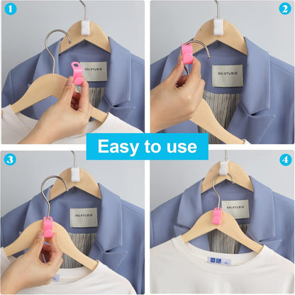 Space-Saving Hanger Connector Hooks – 100 Pack