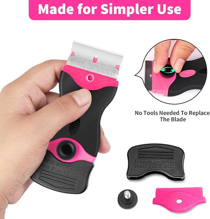 Pink Multi-Surface Scraper Tool Kit with 20 Blades