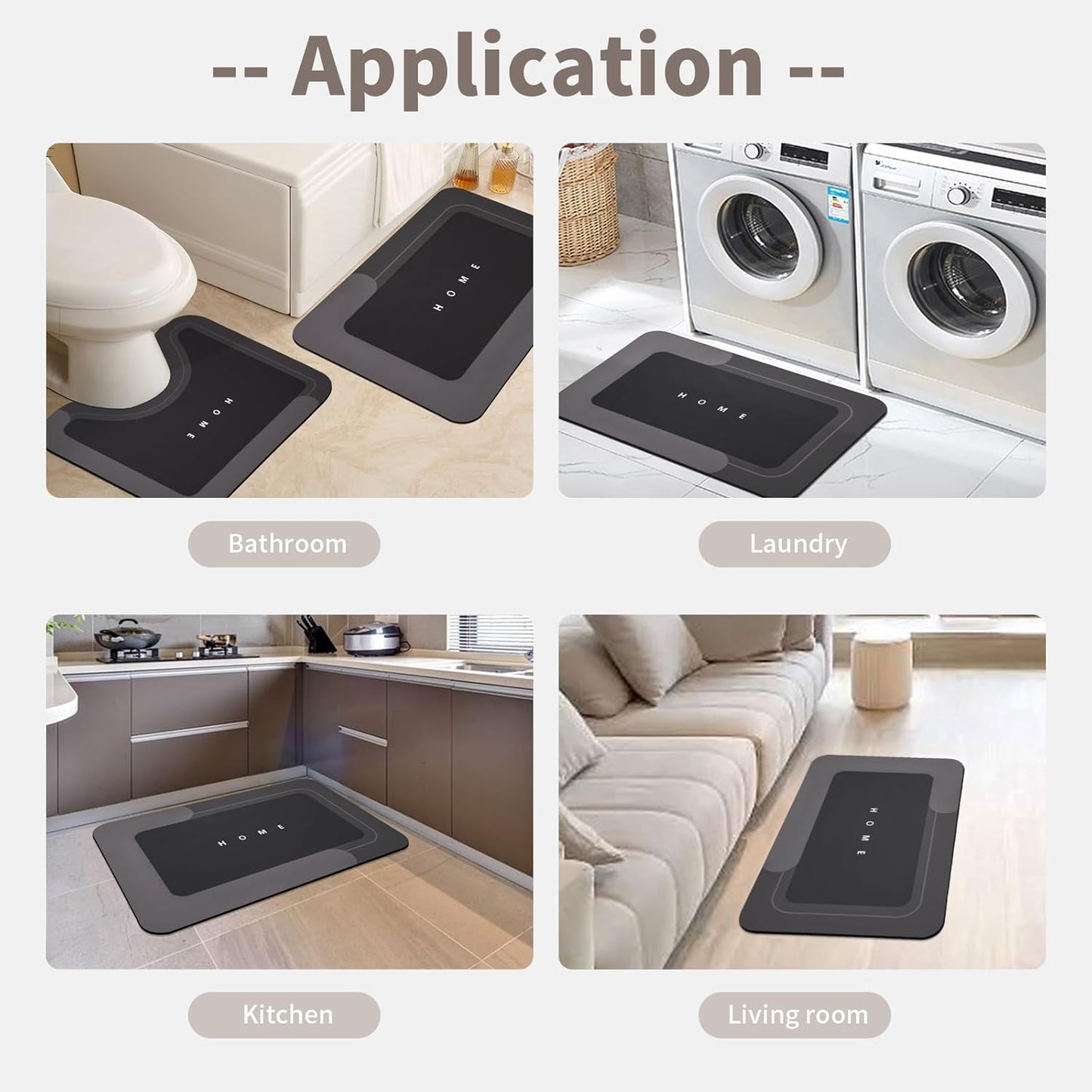 Non-Slip Diatomite Mats 3-Piece Set