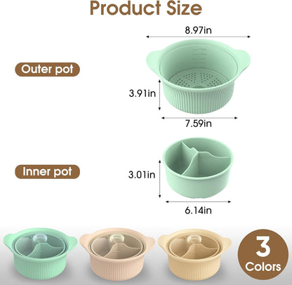 Large Divided Silicone Microwave Steamer