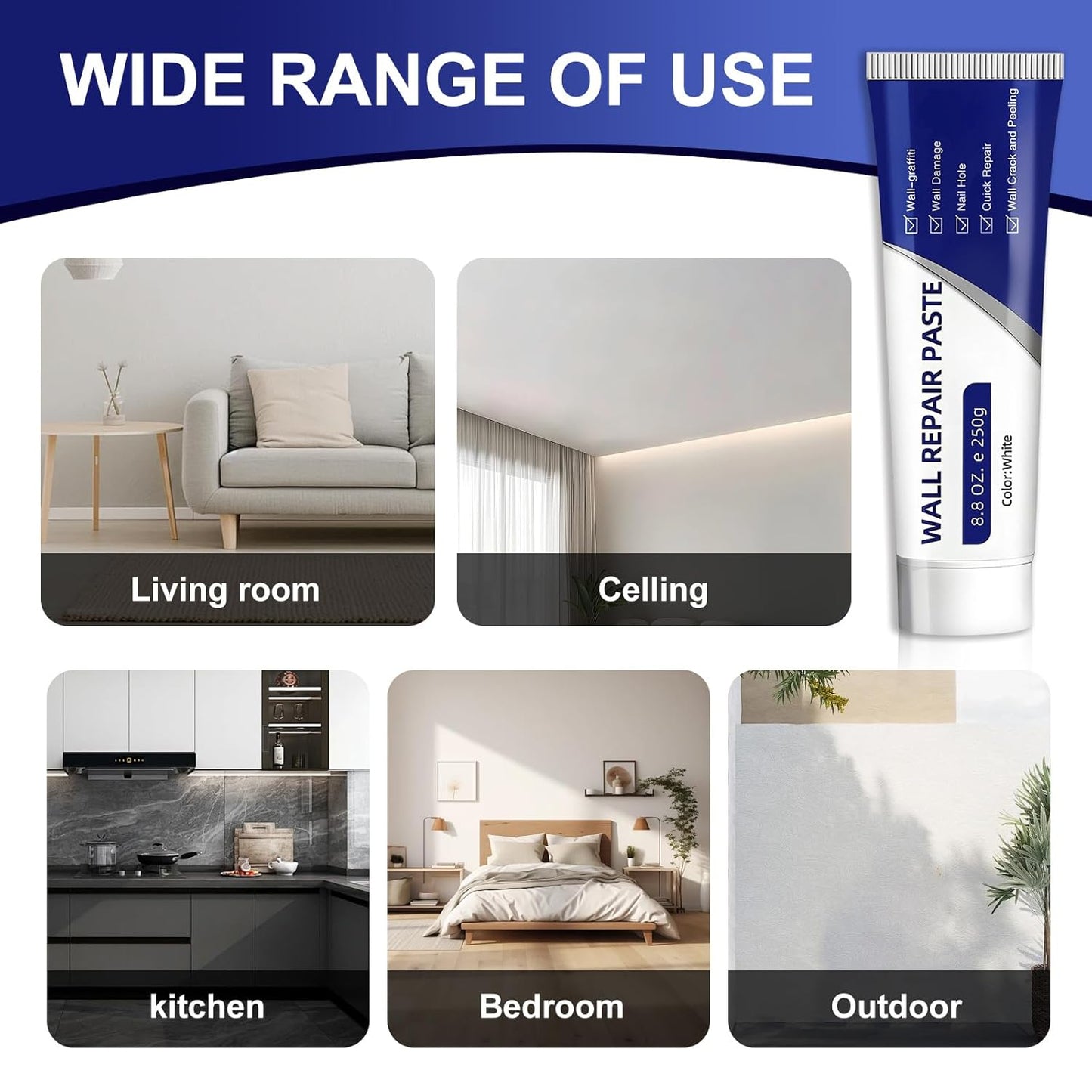 Wall Patch Repair Kit with Scraper