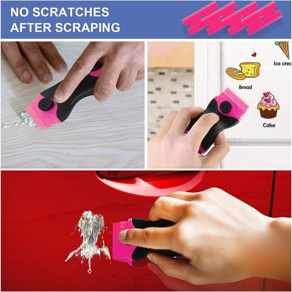 Pink Multi-Surface Scraper Tool Kit with 20 Blades