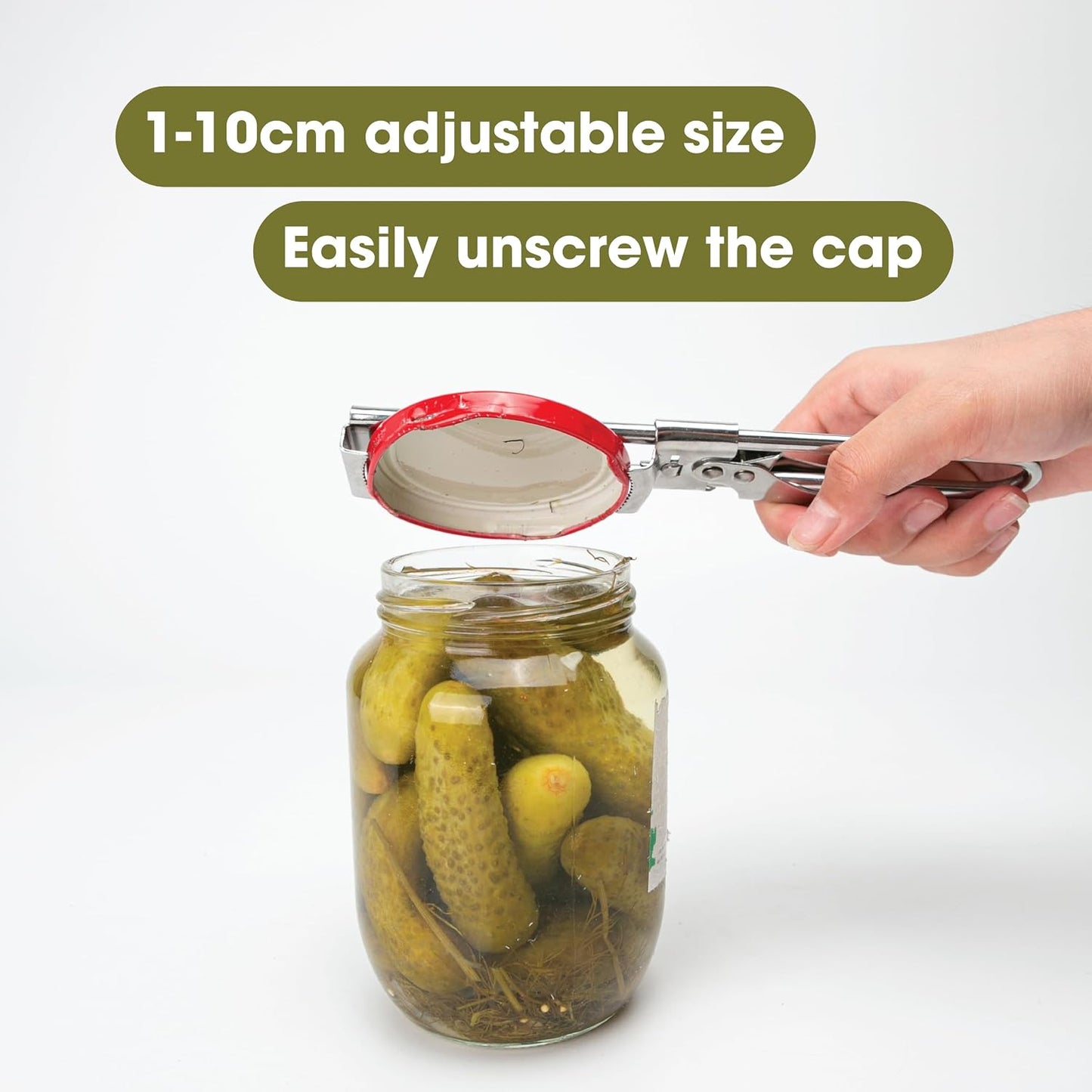 Adjustable Stainless Steel Jar and Bottle Opener