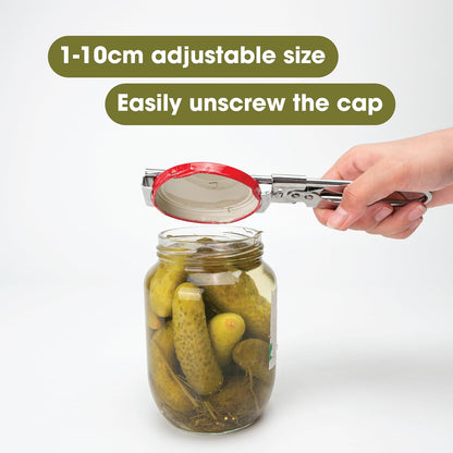 Adjustable Stainless Steel Jar and Bottle Opener