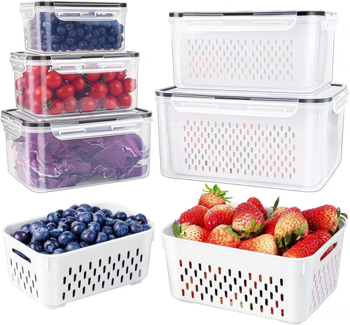3 Sets Large Fruit Containers for Fridge