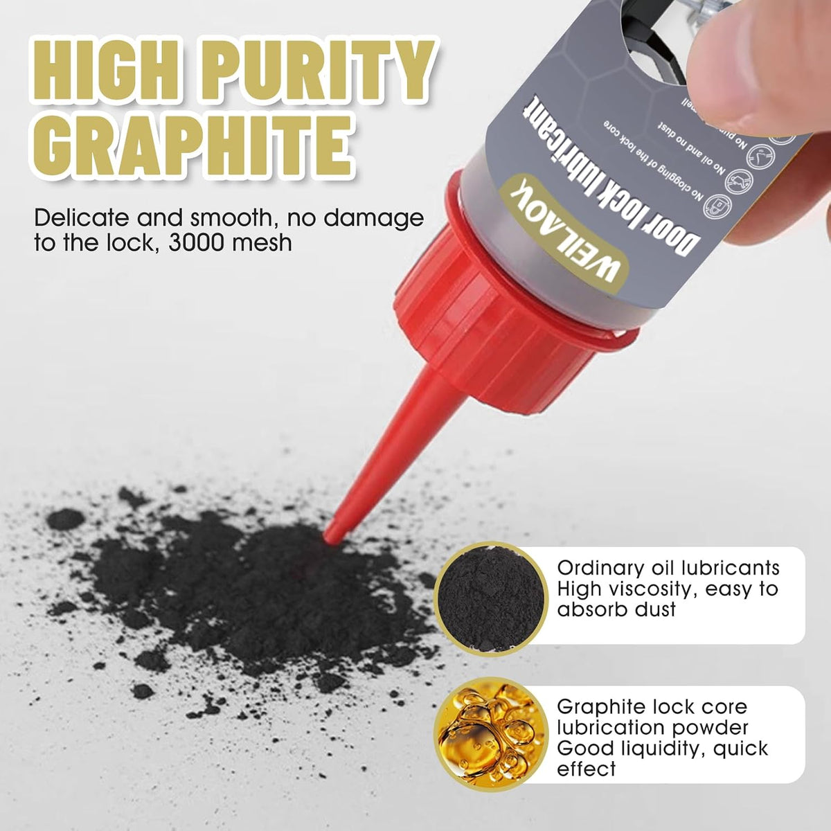 Graphite Lock Lubricant Powder with Precision Nozzle, 60 ml