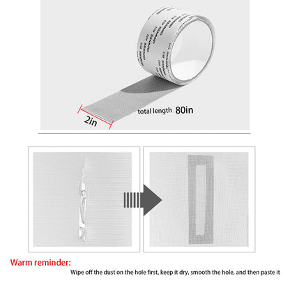 3 Rolls Grey Window Screen Repair Tape(2 W×80 L)