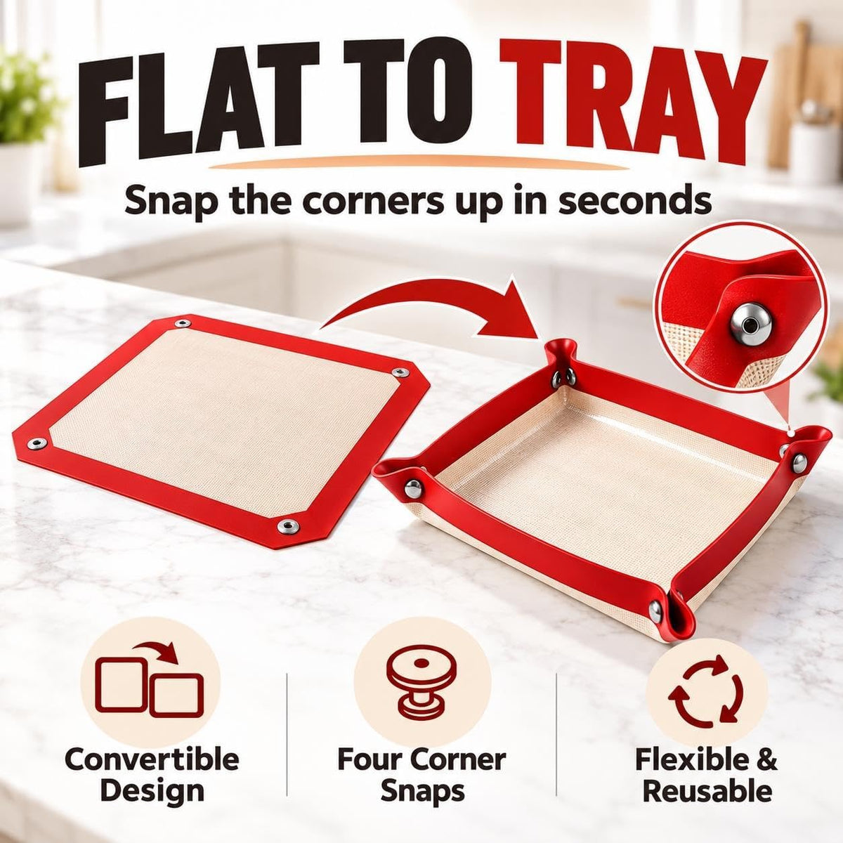 Snap-Lock Silicone Oven Liner Mat