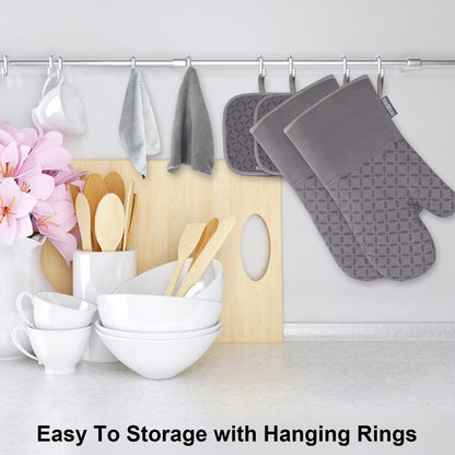 Non-slip Silicone Heat Resistant Oven Glove Set