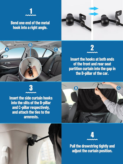 3 Pack Car Window Sunshades 95% Light Blocking