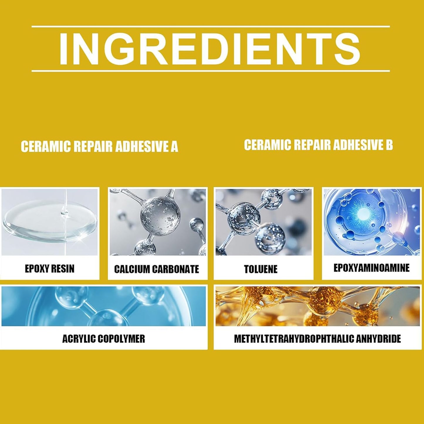 Gold Ceramic Repair Kit for Glass, Porcelain & Figurines