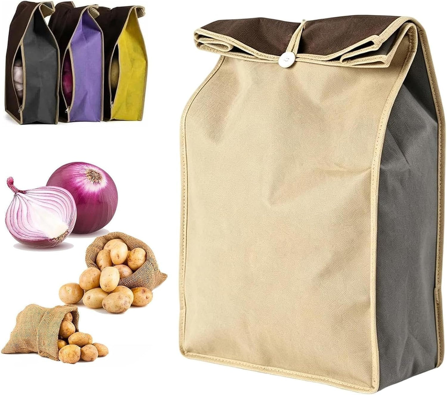 Reusable Potato Storage Bag with Zip Access