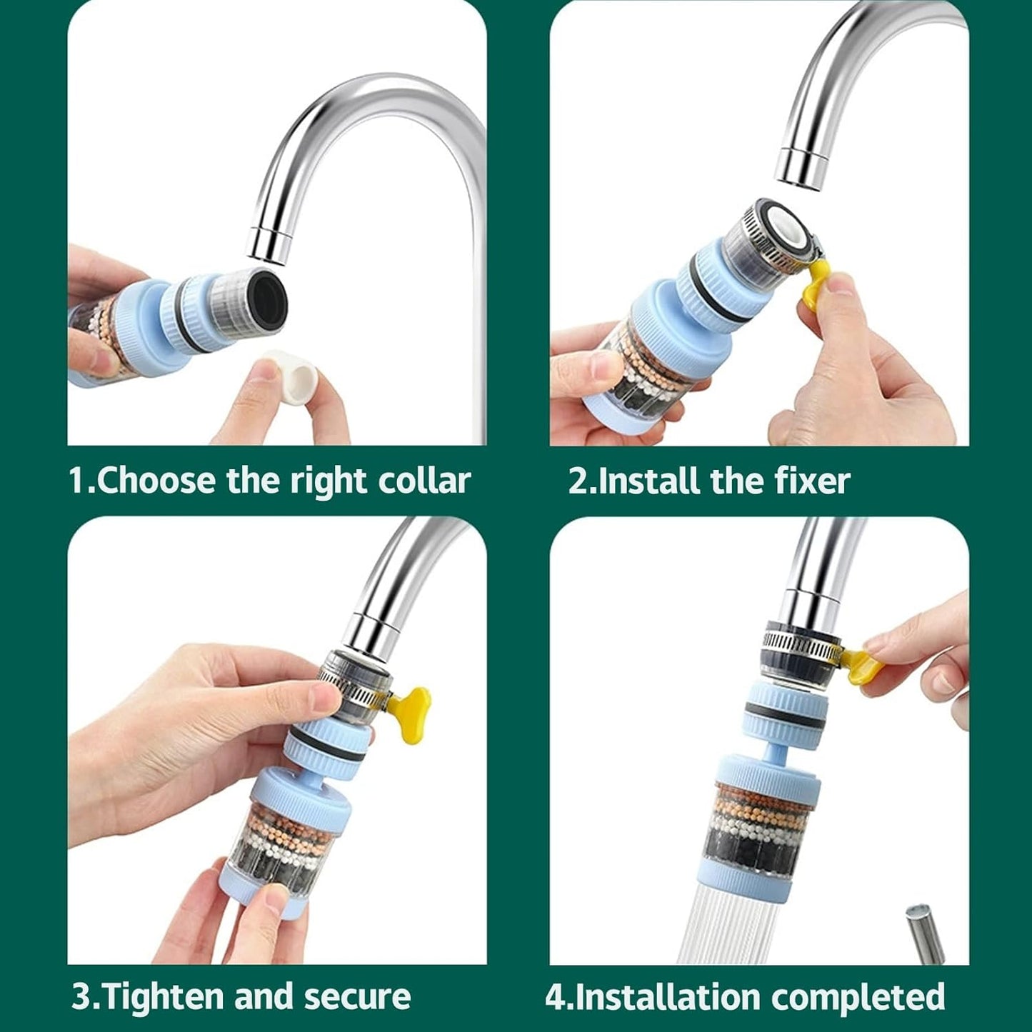 3 Pack Water Faucet Filter Universal (15-32mm Round)