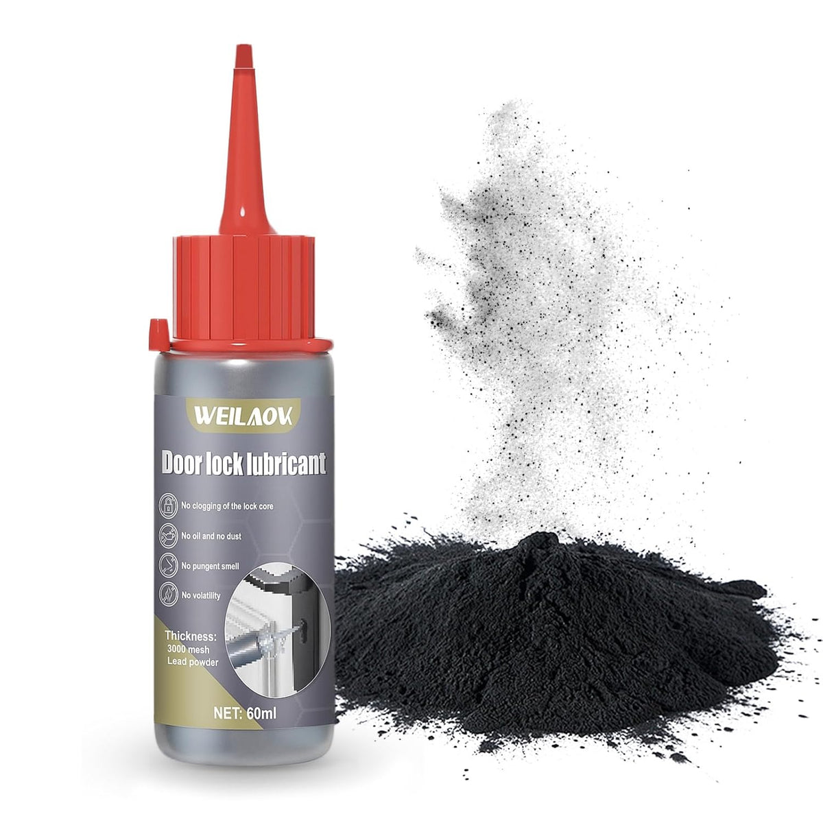 Graphite Lock Lubricant Powder with Precision Nozzle, 60 ml