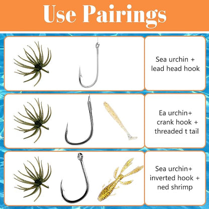 Floating Sea Urchin Soft Lures 6 Pack Set