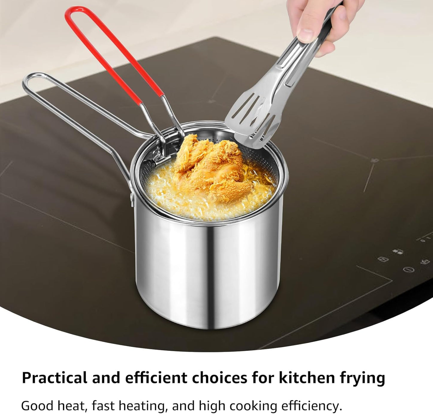 5-Piece Stainless Steel Mini Deep Fryer Set