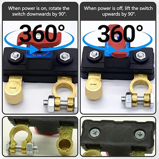 2Pcs Car Battery Cut Off Switch
