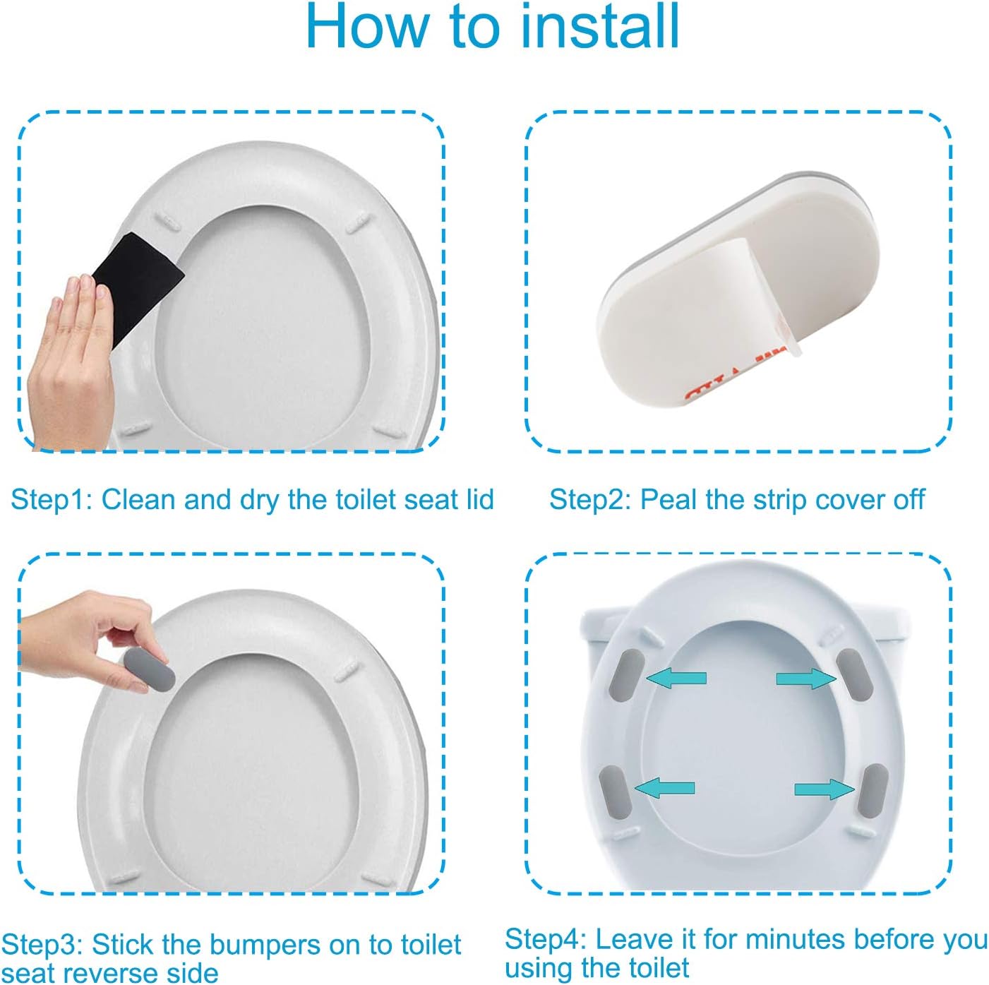 8 Pcs Universal Toilet Seat Bumpers for Bidet