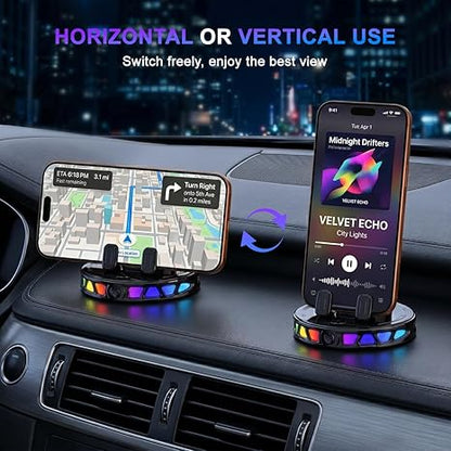 RGB Wireless Car Charger Mount, Dashboard Phone Holder