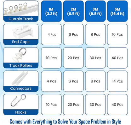 5M No-Drill Self-Adhesive Curtain Track