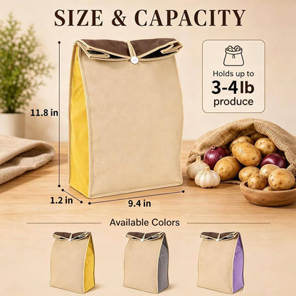 Reusable Potato Storage Bag with Zip Access