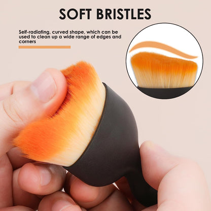 2-Piece Brown Curved Brush Set