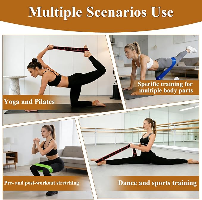 Fitness Resistance Bands for Stretching & Yoga  2-Pack 
