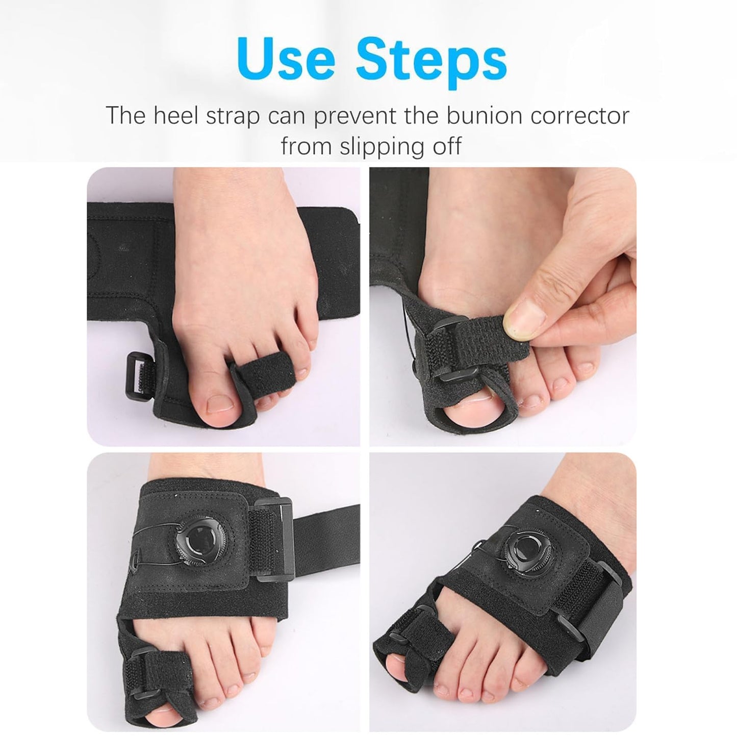 Adjustable Hallux Valgus Toe Separator Pair for Left & Right Feet