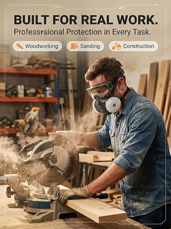 Reusable Anti Dust Anti Gas Respirator With 10 Filters And Protective Goggles