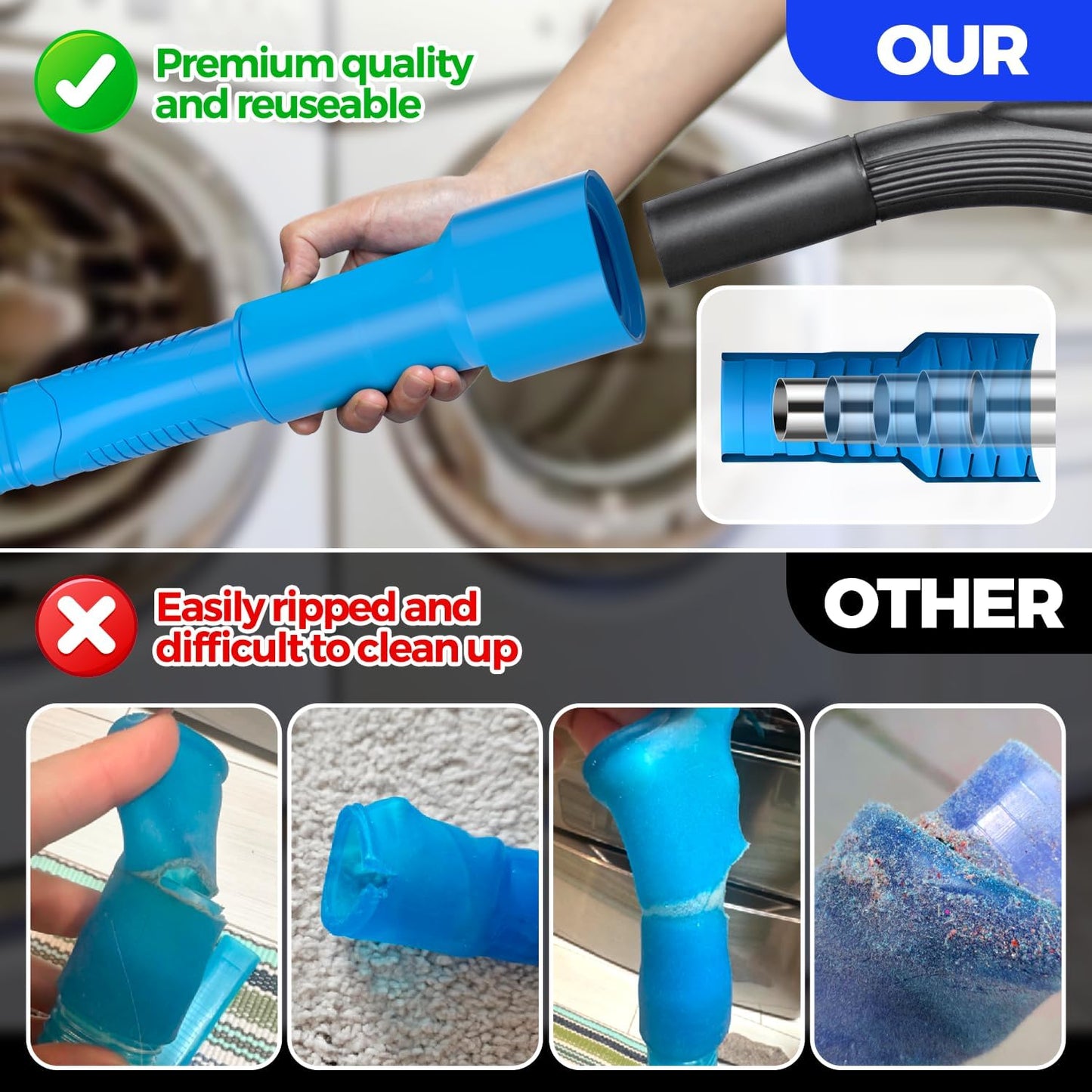 Dryer Vent Cleaner Attachment 🧺 (Upgraded Sets)