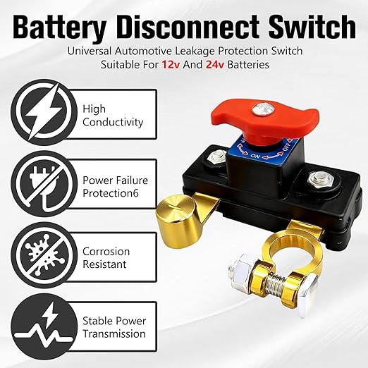 2Pcs Car Battery Cut Off Switch