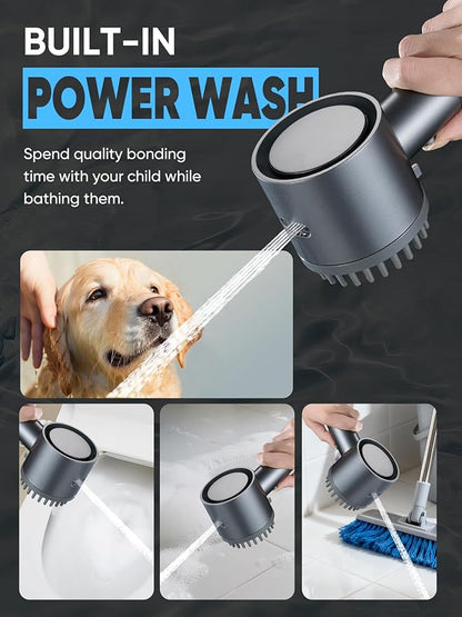 High-Pressure Handheld Shower Head with 3 Spray Modes & Filter, Includes 59" Hose